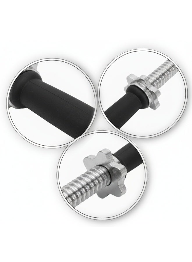 سبال مقبض دمبل عالي الجودة مع أقفال لولبية – مقبض أوزان من الفولاذ المتين لتمارين الجيم والمنزل - Image 2